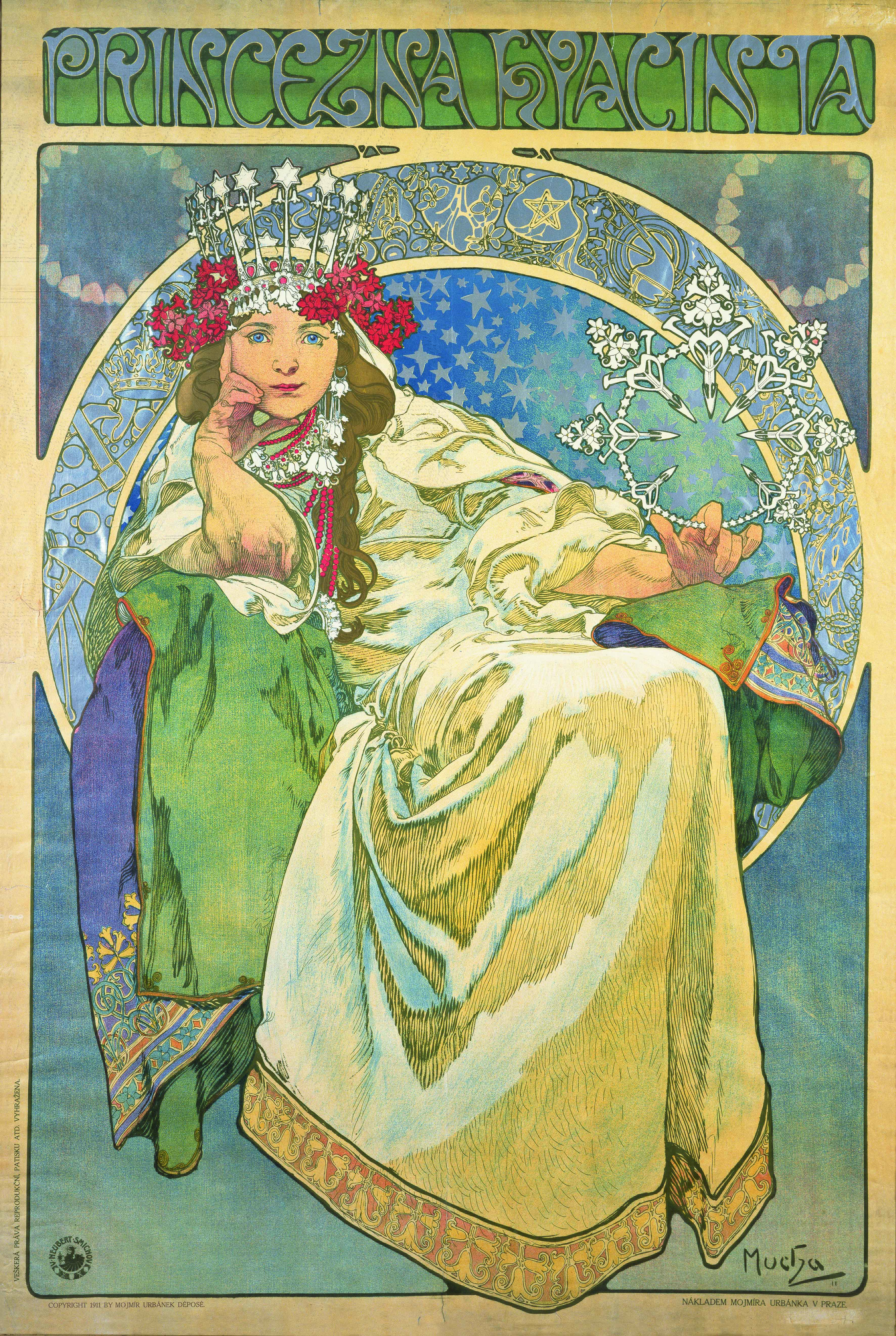 アルフォンス・ミュシャ《ヒヤシンス姫》1911年、カラーリトグラフ、ミュシャ財団蔵 ©Mucha Trust 2019