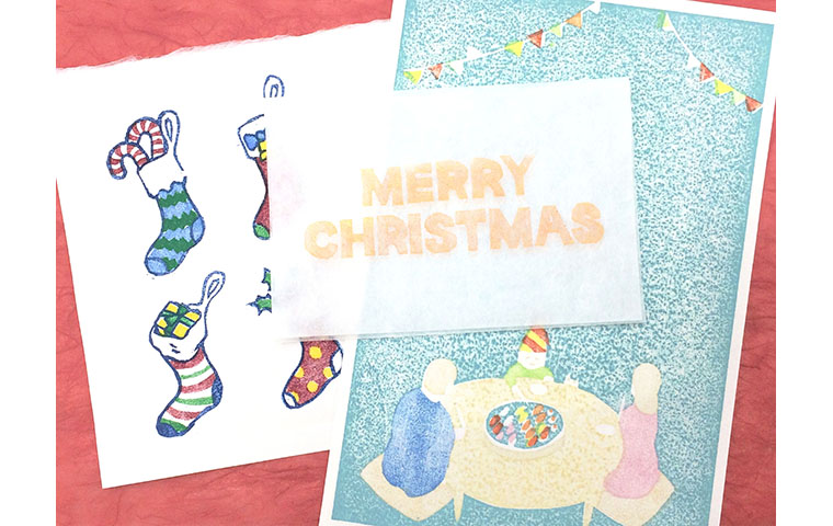 木版画でつくるクリスマスカード 3日間コース