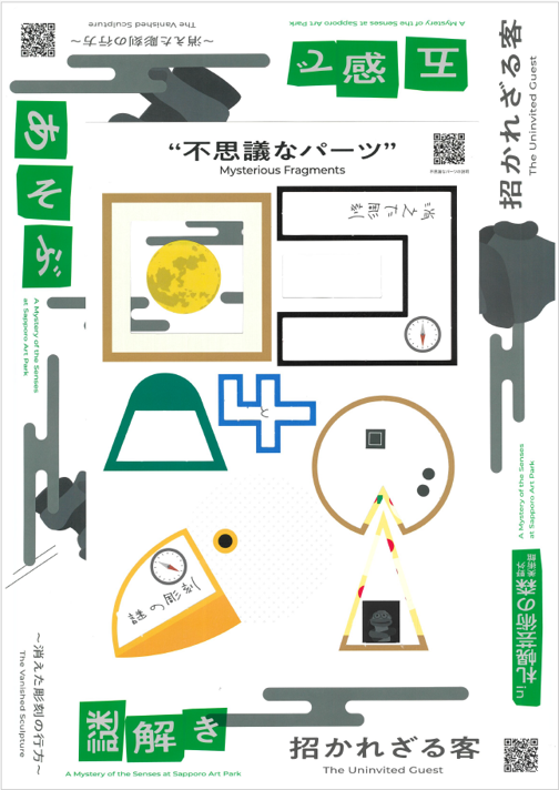 これはポスターの上に不思議なパーツの台紙を置いている写真です。