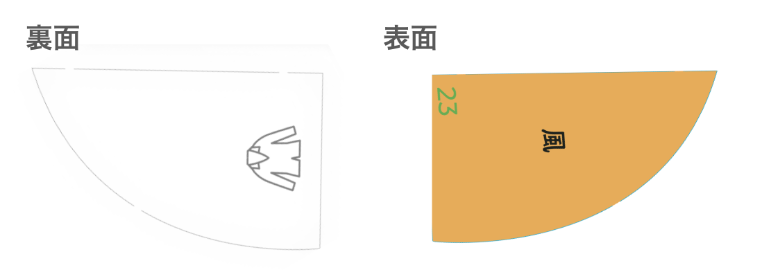 これは不思議なパーツのくちばしの形をしたものです。裏面は白く、表面は黄色いです。